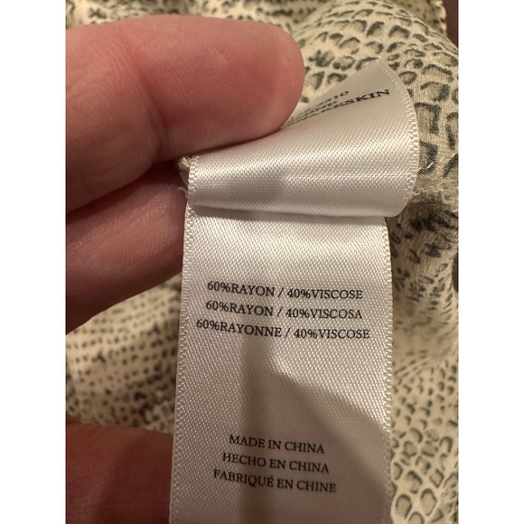 Rails Snake Print V Neck Smocked Waist Mini Dress Womens Size M Long Sleeve - Picture 5 of 9